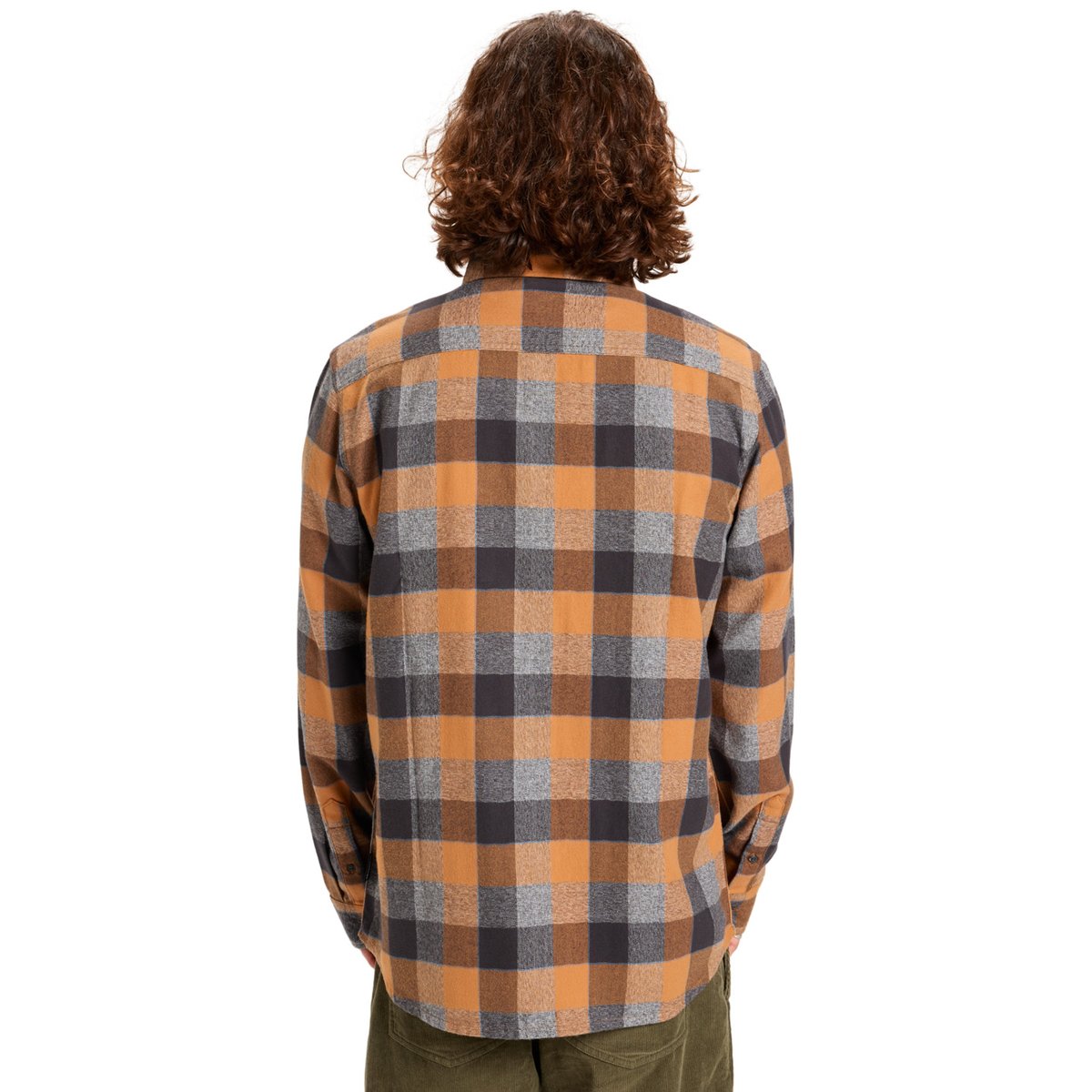 Chemise manches longues MOTHERFLY PLAID marron almond motherfly check, QUIKSILVER