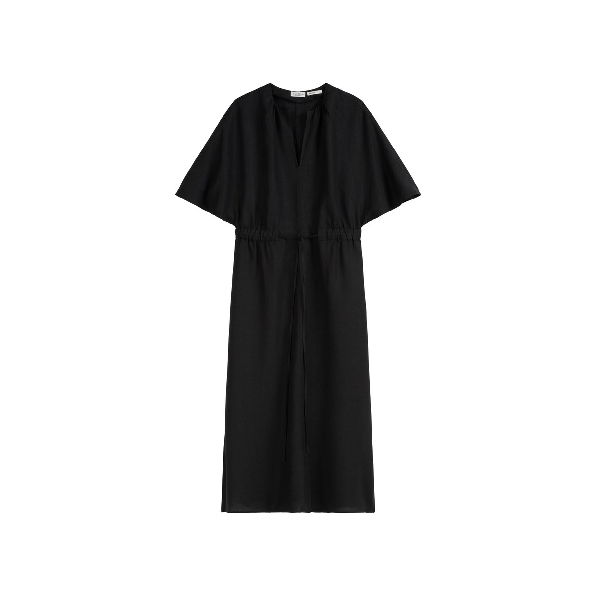Robe en lin flared en qualité légère noir, MARC O'POLO