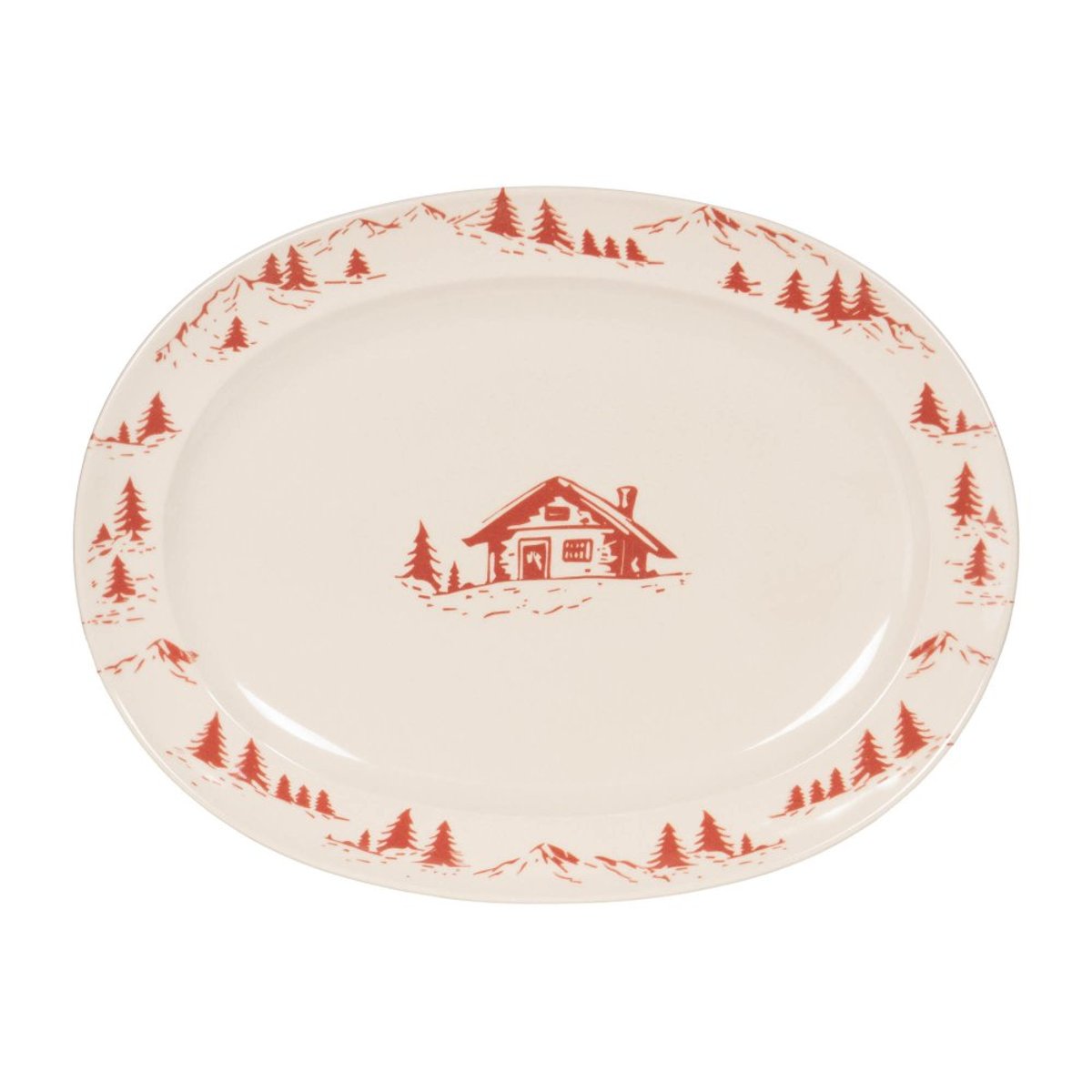 Plat ovale Alpages   42 cm x 30 cm rouge, TABLE PASSION
