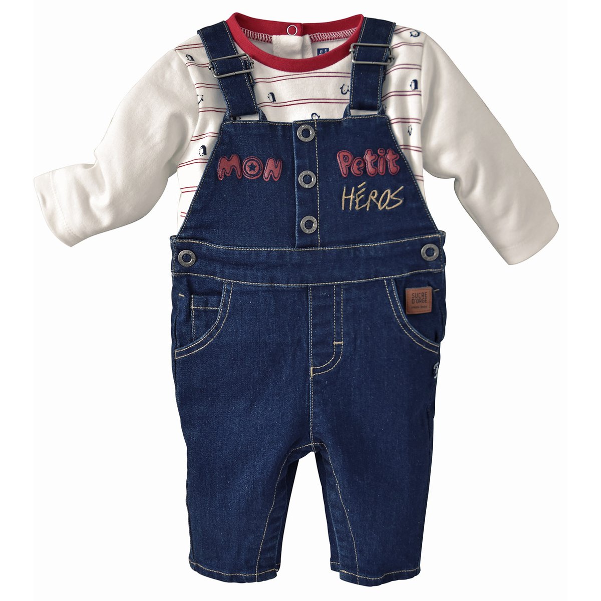 T-shirt et salopette barry bleu, SUCRE D'ORGE