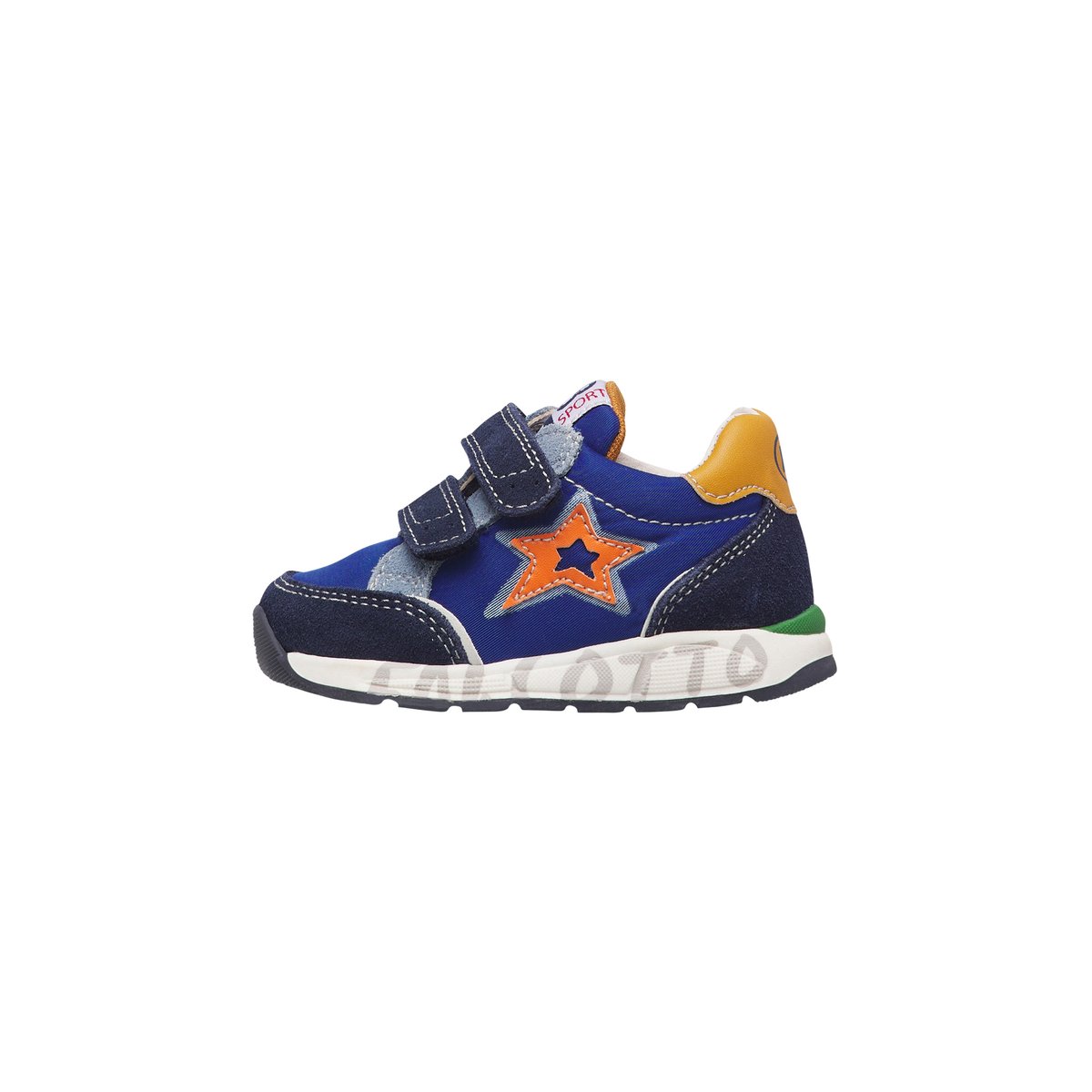 Sneakers en daim et tissu technique NUPPI VL. marine-citrouille, FALCOTTO