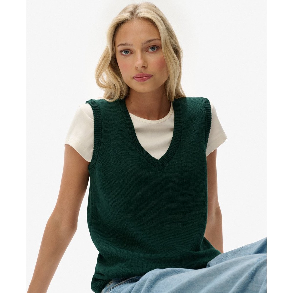 Débardeur en Maille Athletic Essentials vert émail, SUPERDRY
