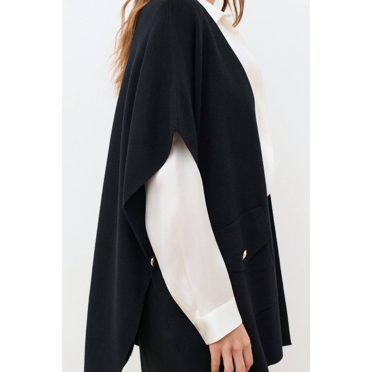 Poncho ample sans col HEGIL noir, CAROLL