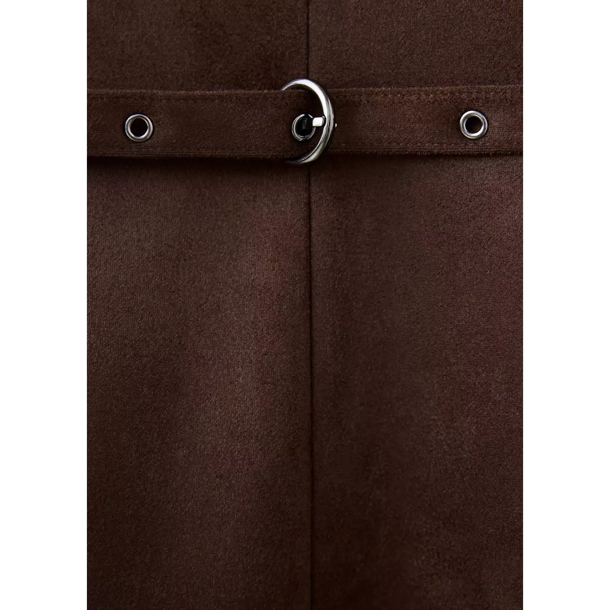 Top en daim avec ceinture intégrée marron, MANGO