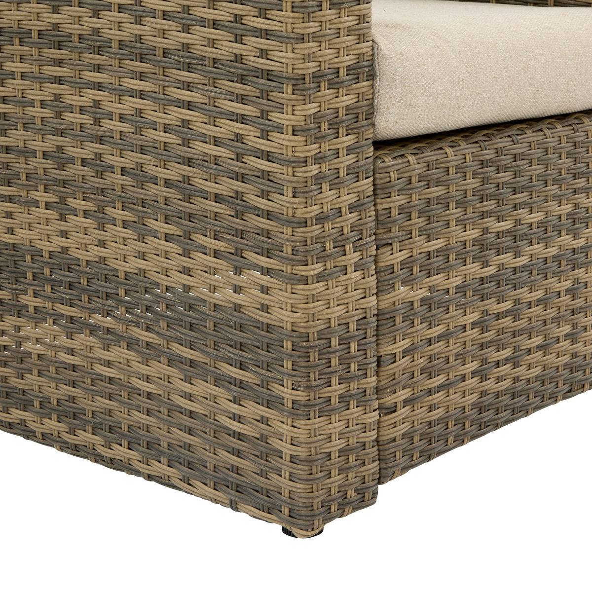 Fauteuil de jardin en résine tressée POLYNÉSIA beige ficelle, HESPERIDE