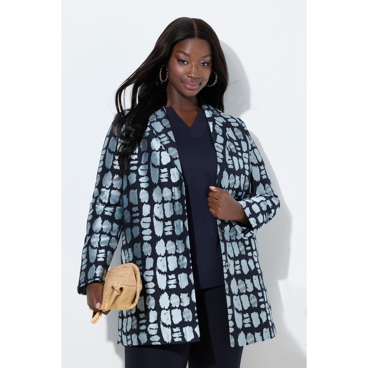 Veste Jacquard marine foncé, ULLA POPKEN