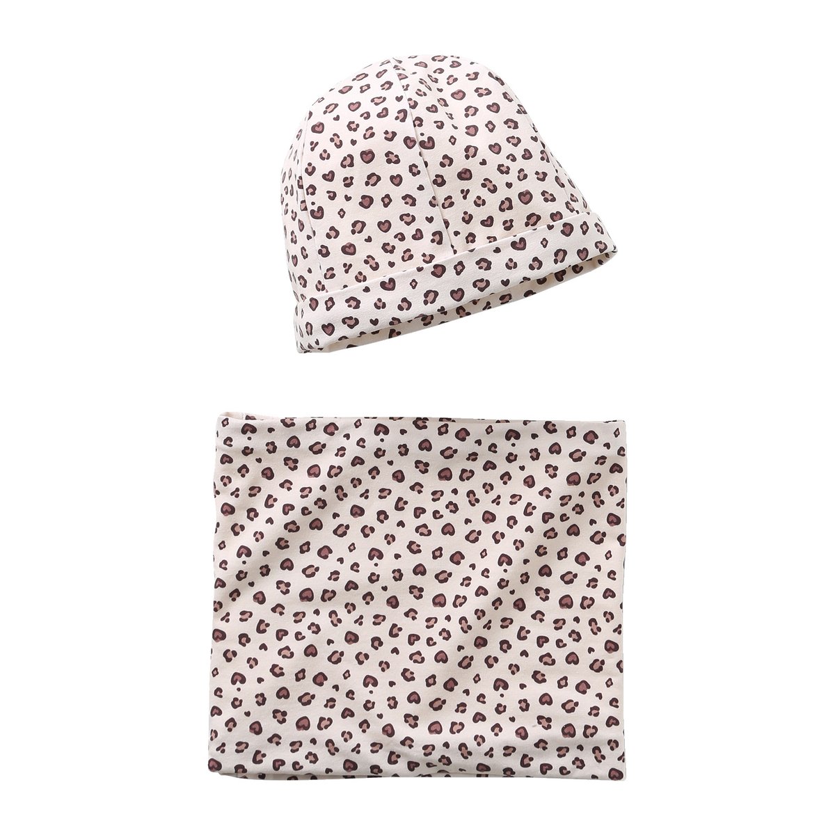 Ensemble bonnet et snood jersey beige, VERTBAUDET