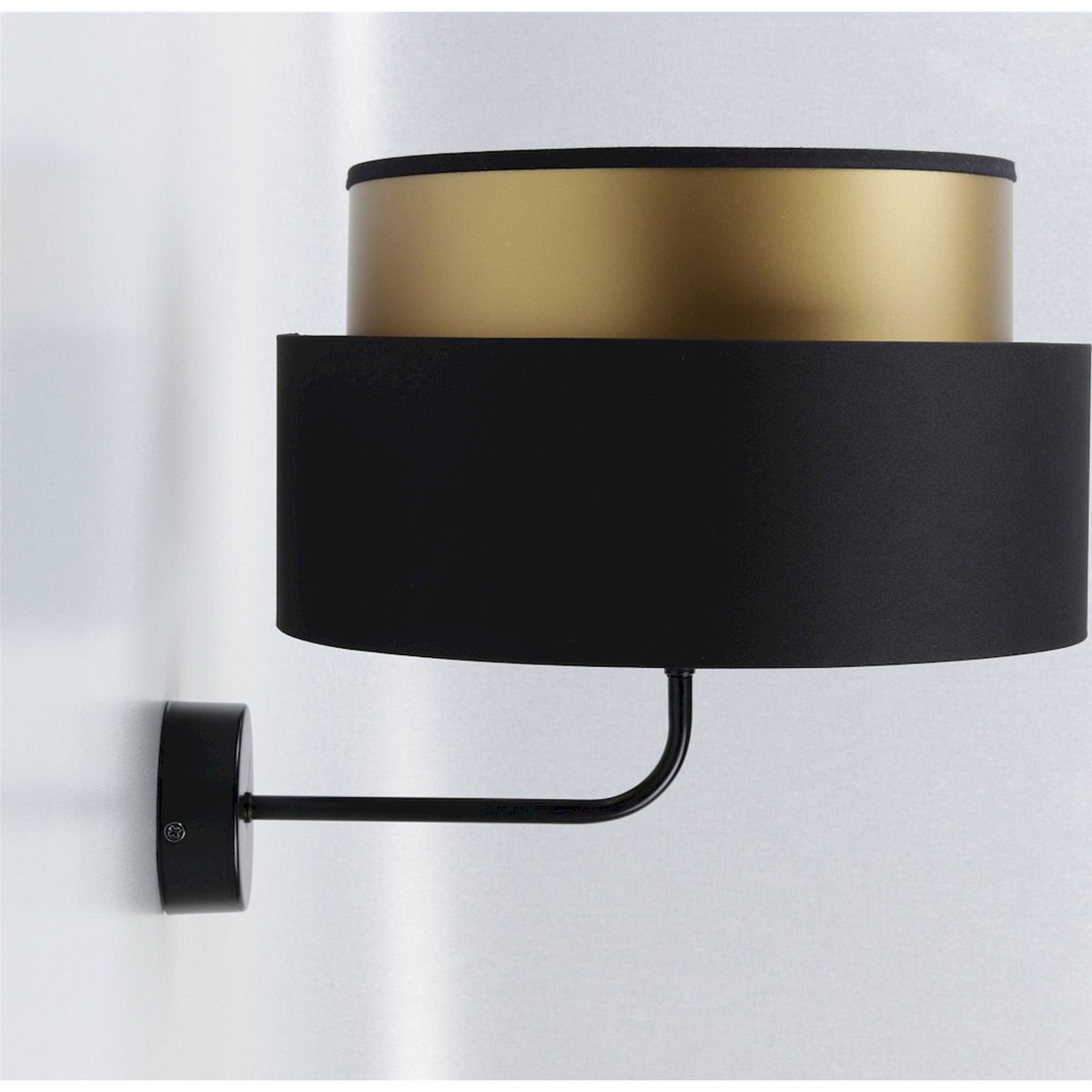 Applique murale ronde, DUO ELLEGANT noir satin avec intérieur doré, BPS KONCEPT