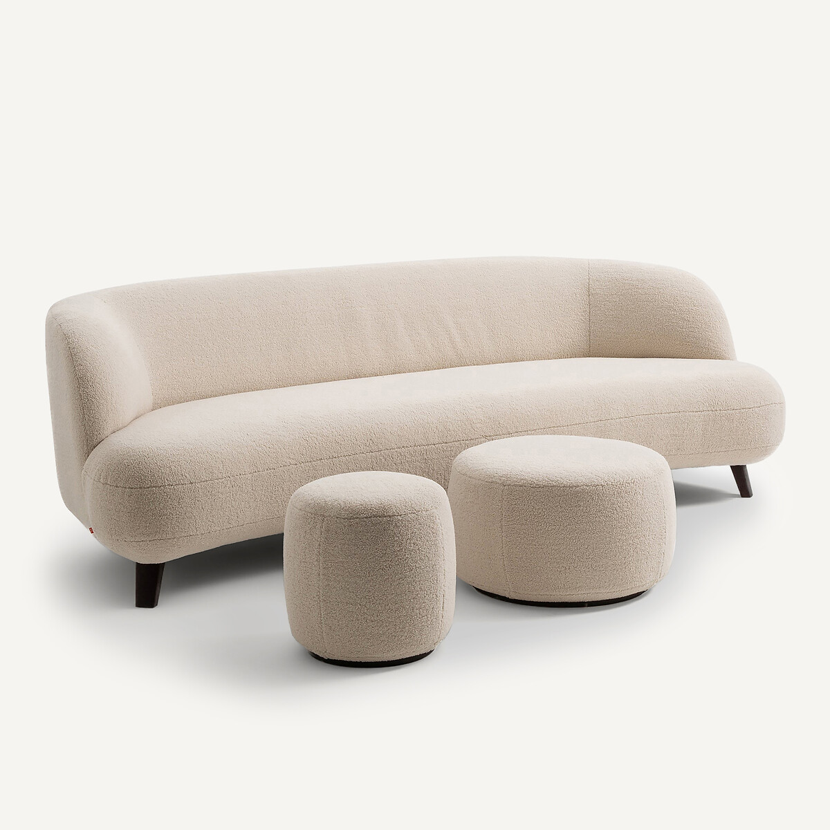 Repose pied XL en tissu polyester bouclette, ROSEBURY craie, AM.PM X EMMANUEL GALLINA