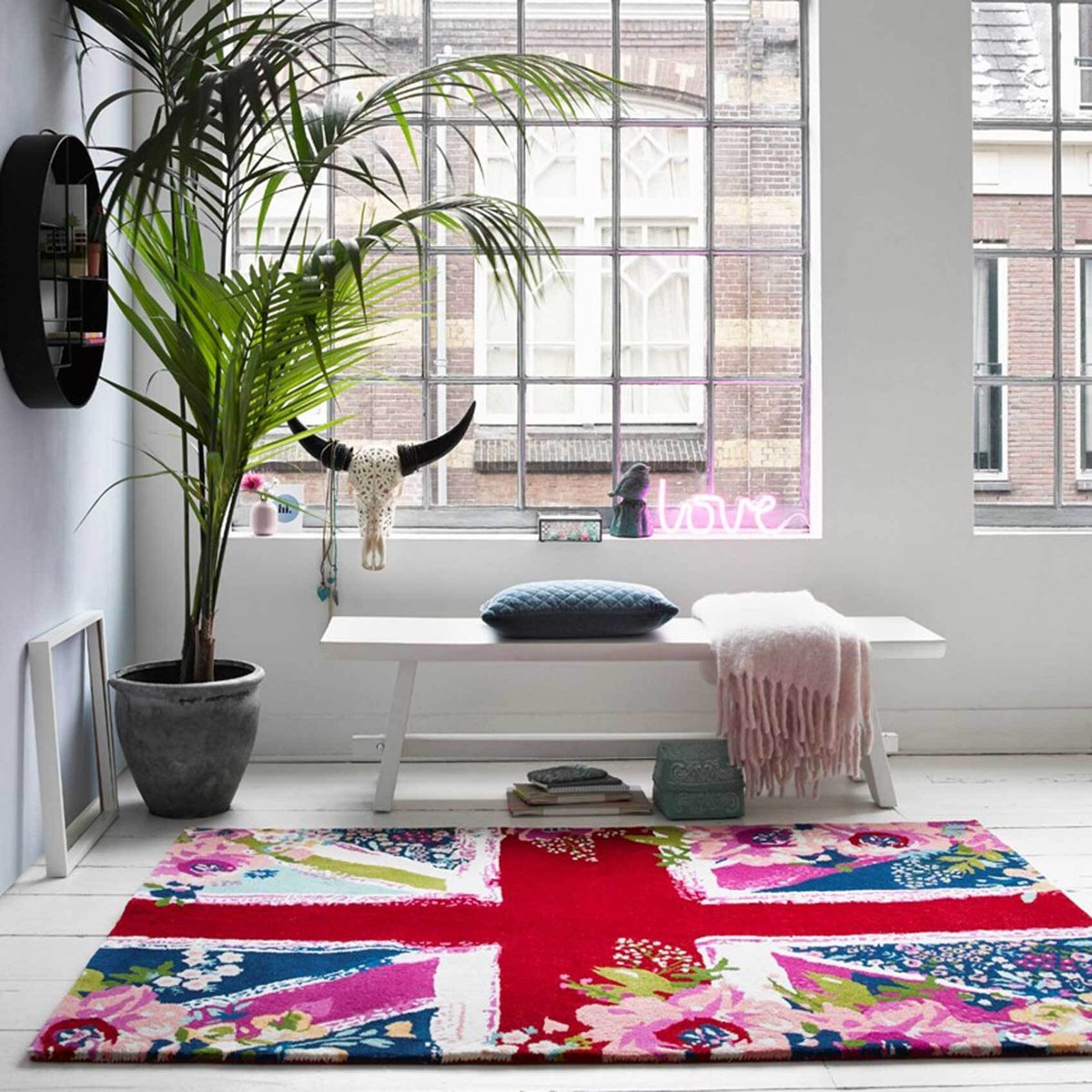 Tapis en laine tufté main , BLOOM KINGDOM rouge, ACCESSORIZE