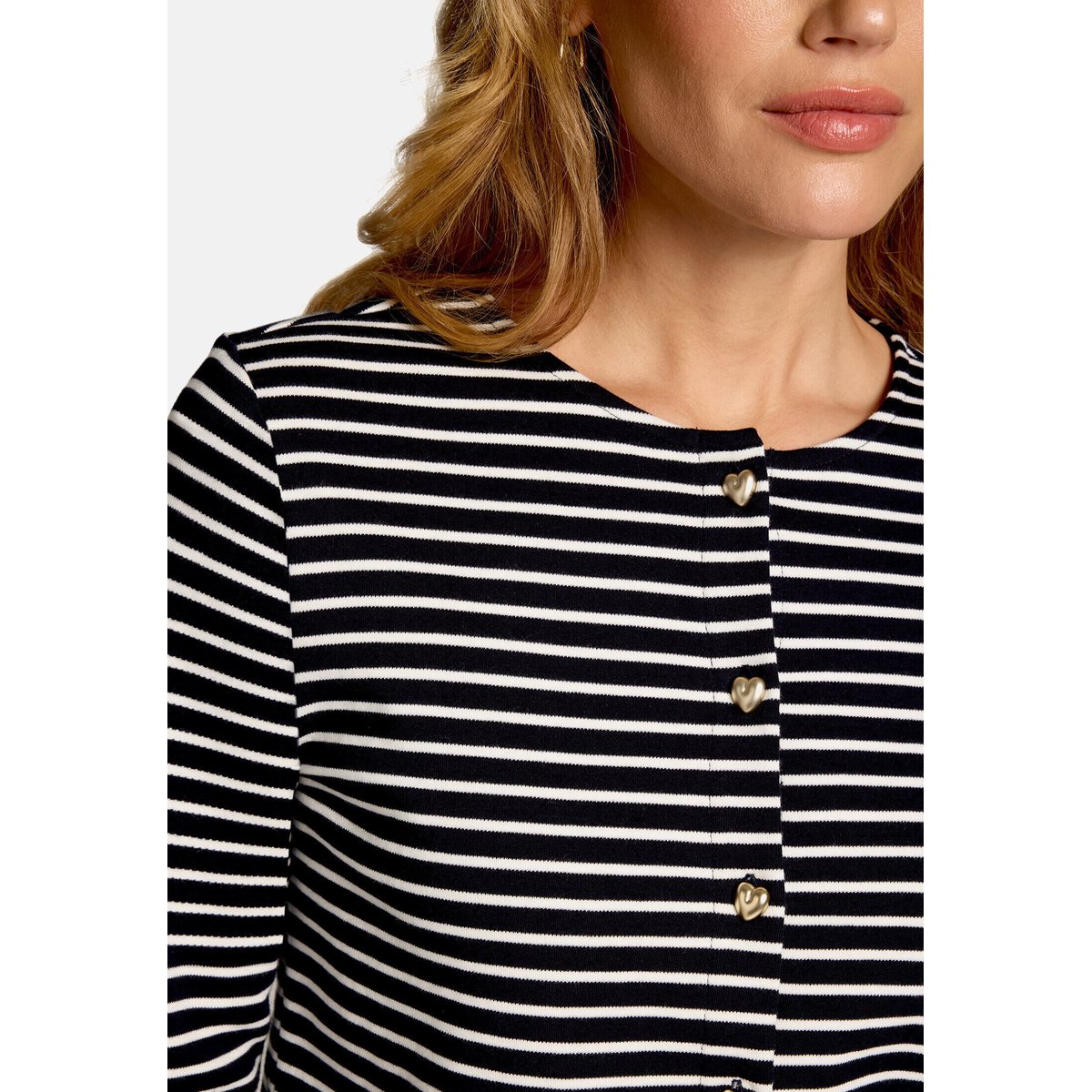 Veste molletonnée à patte de boutonnage dark bluecream, ZERO