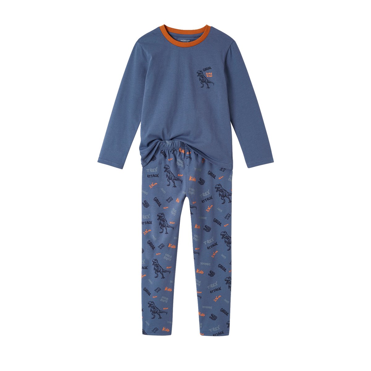 Lot de 2 pyjamas dino indigo, VERTBAUDET