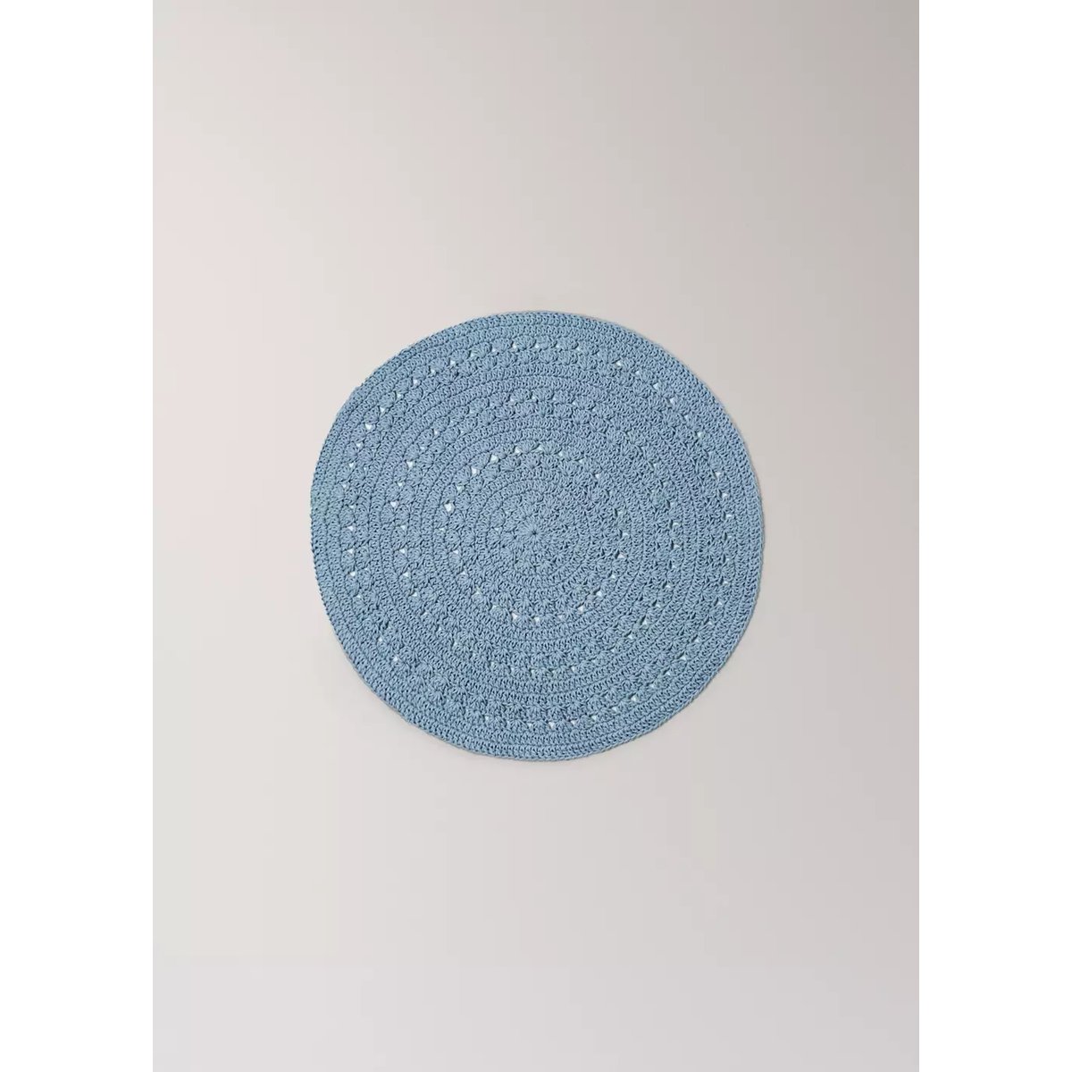Set de table en coton et crochet bleu, MANGO HOME