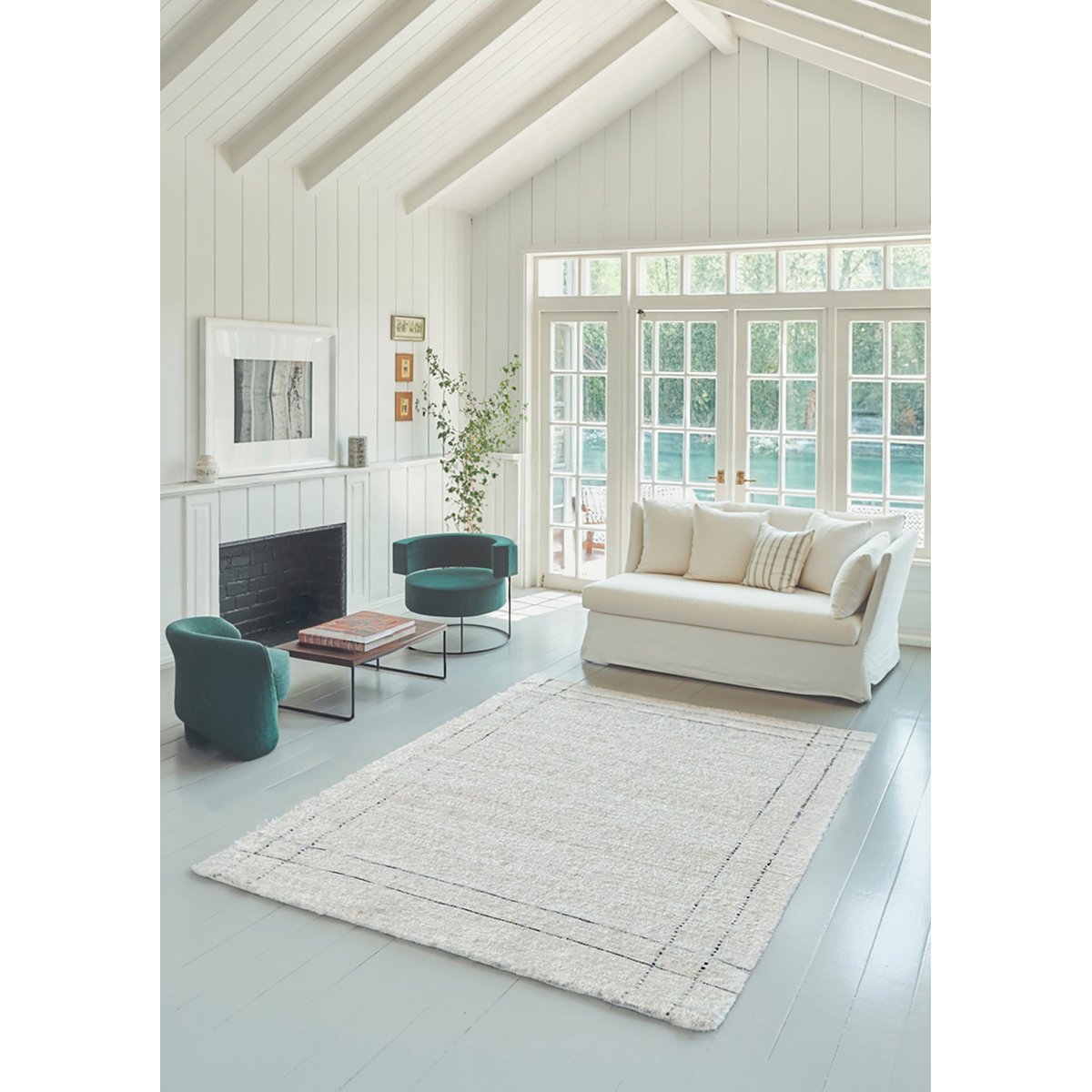 Tapis en coton recyclé tissé à la main VASCO beige sable, AFK LIVING