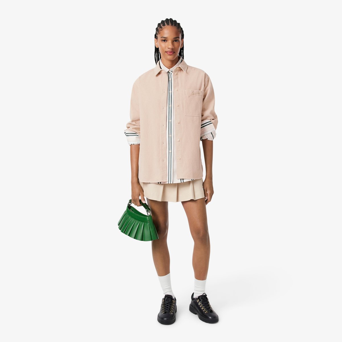 Surchemise oversize velours côtelé beige-s69, LACOSTE