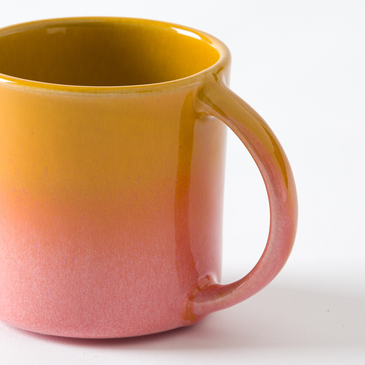 Lot de 2 mugs en grès émail réactif, Ikora jaune/rose, LA REDOUTE INTERIEURS