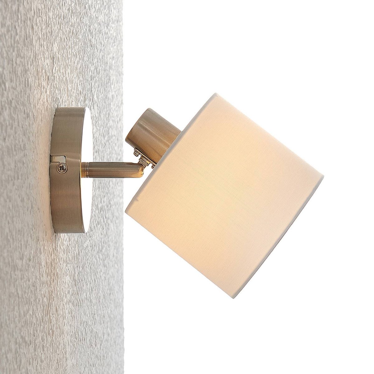 Applique en métal moderne, Stannis nickel mat, blanc, LINDBY