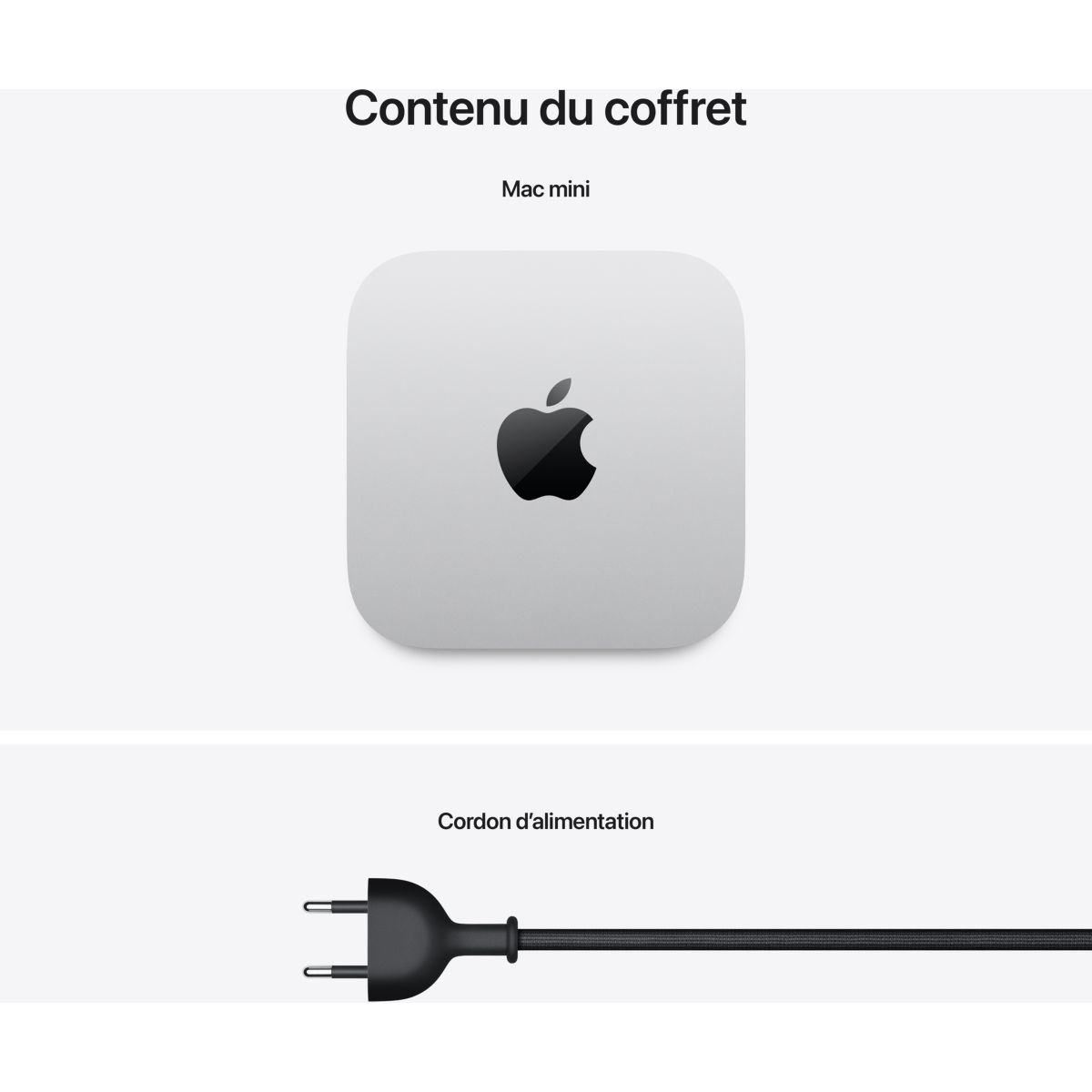 Ordinateur Apple MINI Puce M4 CPU 10 / GPU 10 coeurs Mémoire RAM 24Go Stockage 512Go SSD Argent couleur unique, APPLE