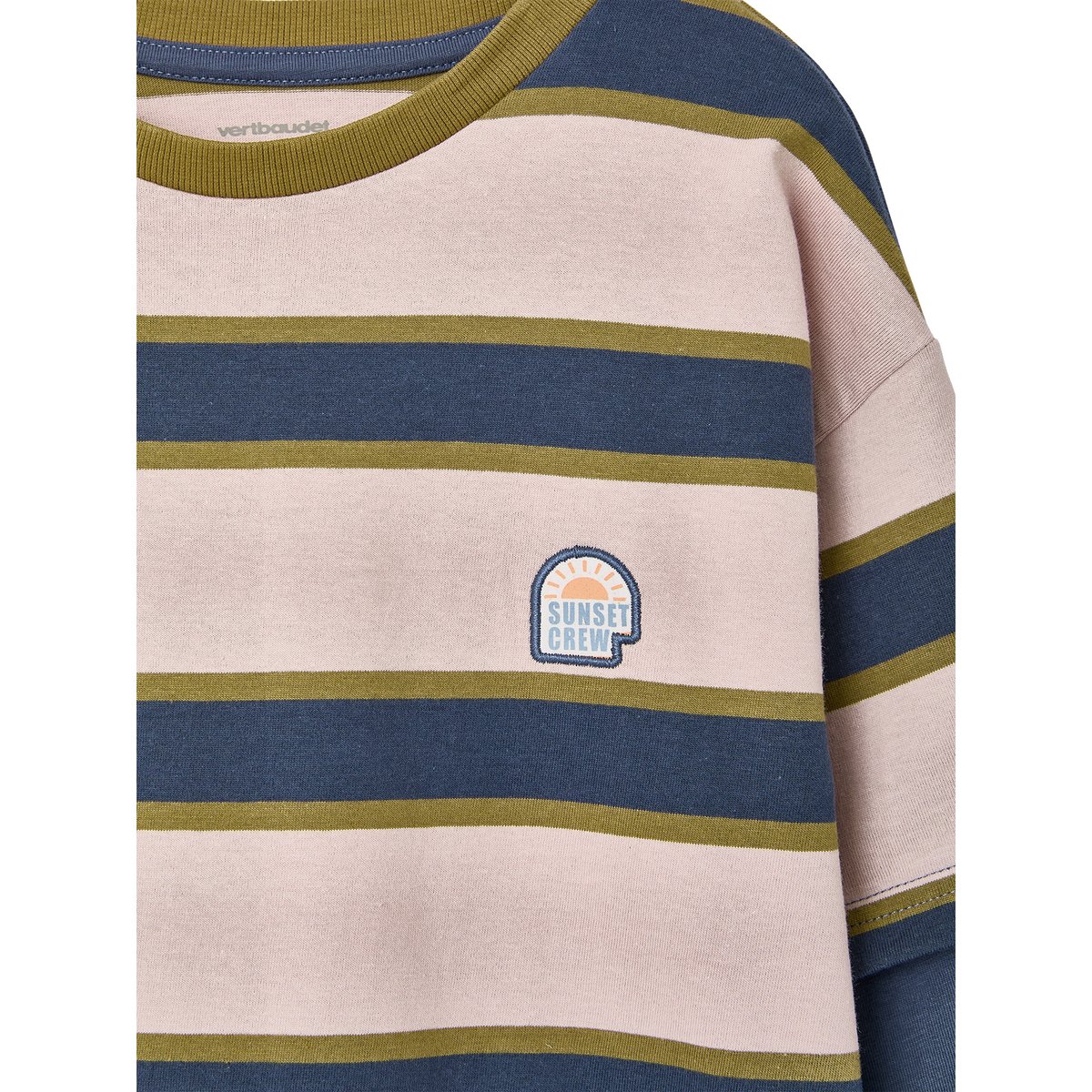 T-shirt manches longues bleu moyen, VERTBAUDET