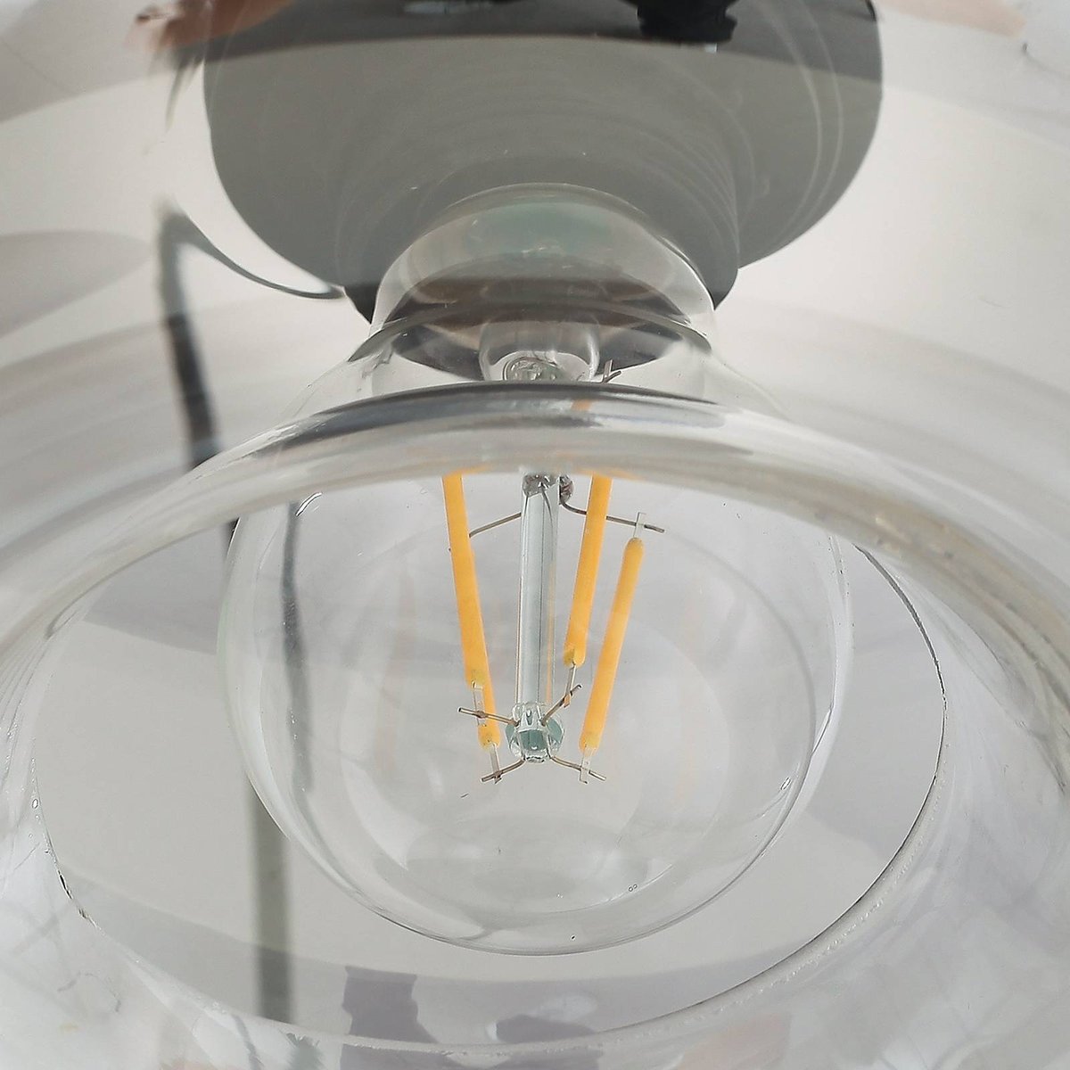 Suspension en verre moderne, Marla noir, gris fumé, LINDBY