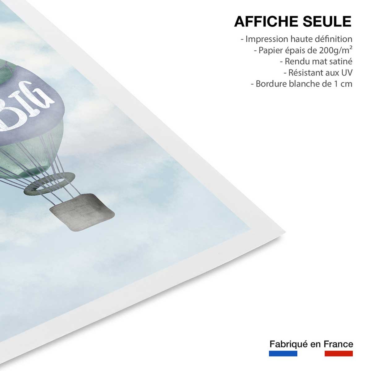 Affiche enfant rêver grand bleu affiche seule, HEXOA