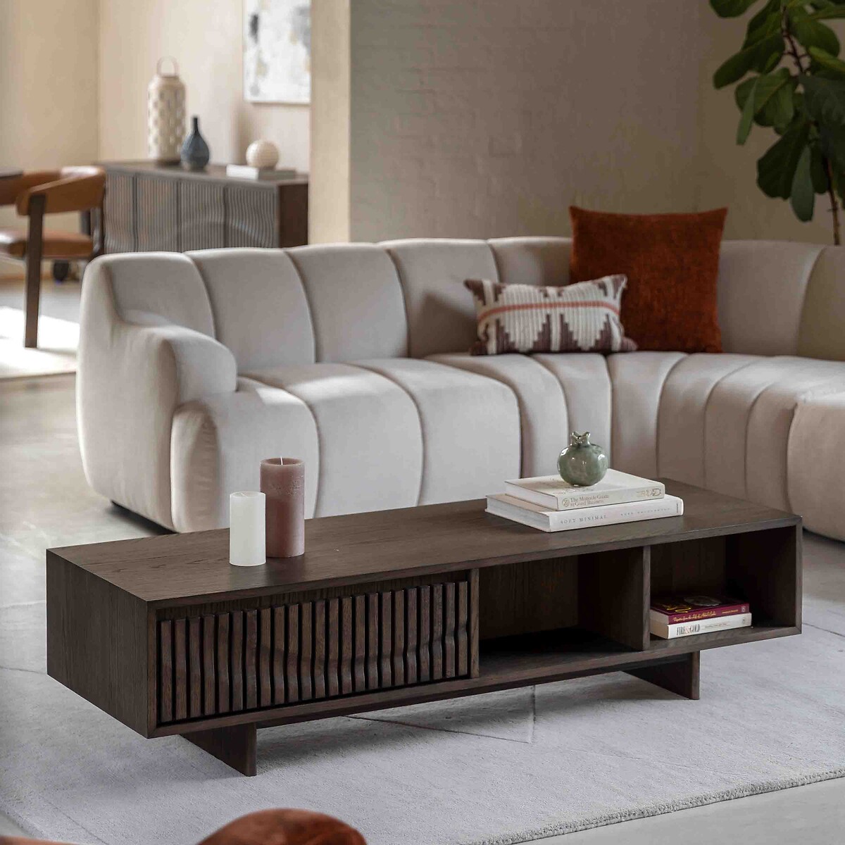 Owen Storage Oak Coffee Table dark oak wood, ÉDITÉ