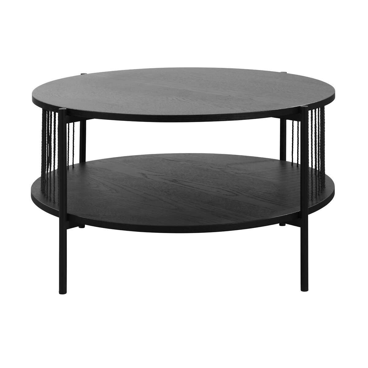 Hartley Rope Detailing Round Oak Coffee Table black, ÉDITÉ