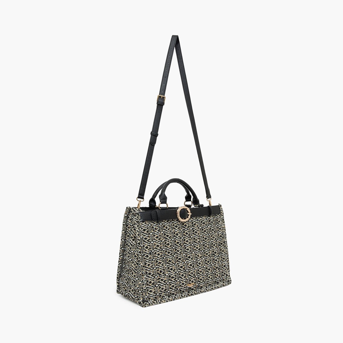 Grand sac shopper noir Toundra doré, LOLLIPOPS