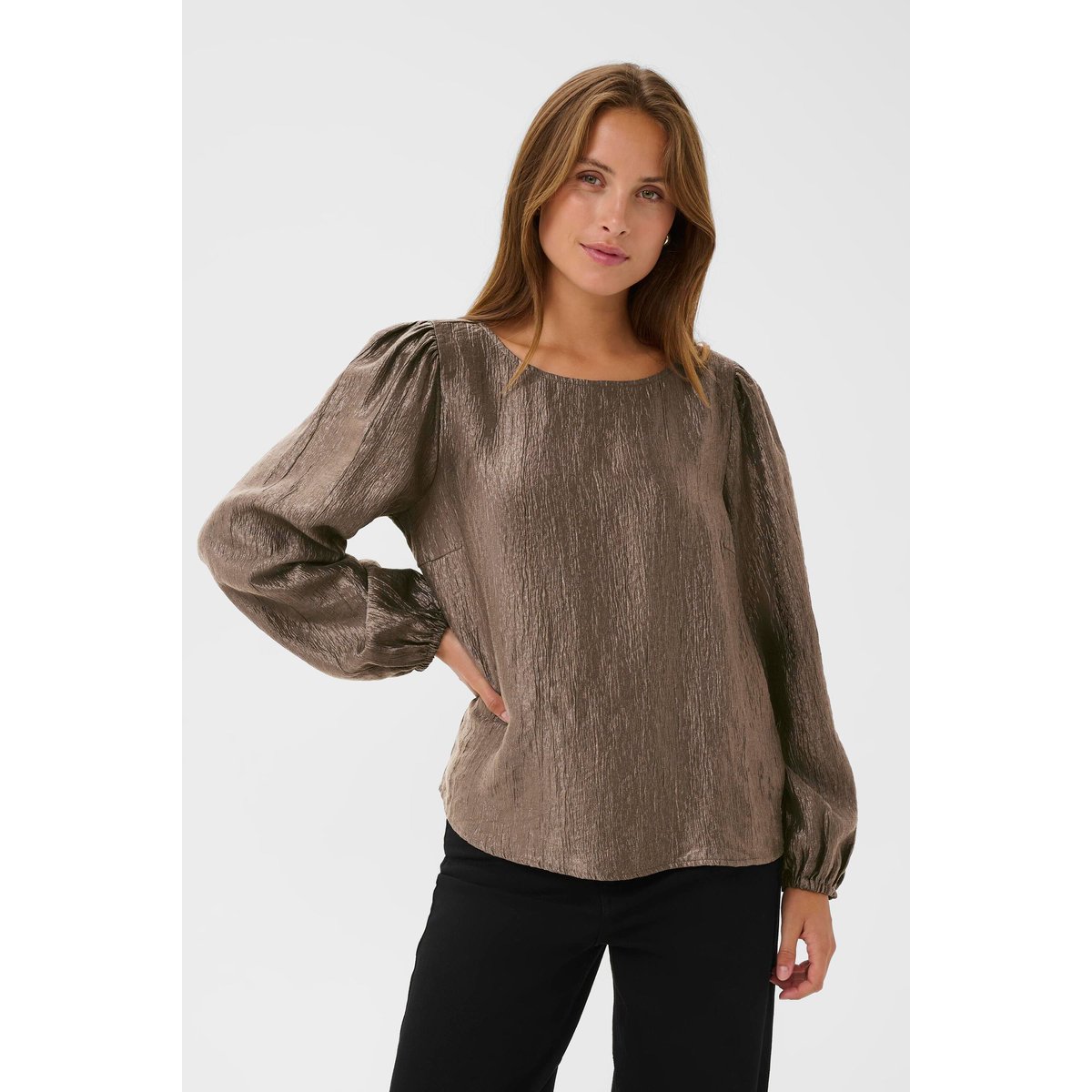 Blouse à manches longues gris morel, KAFFE