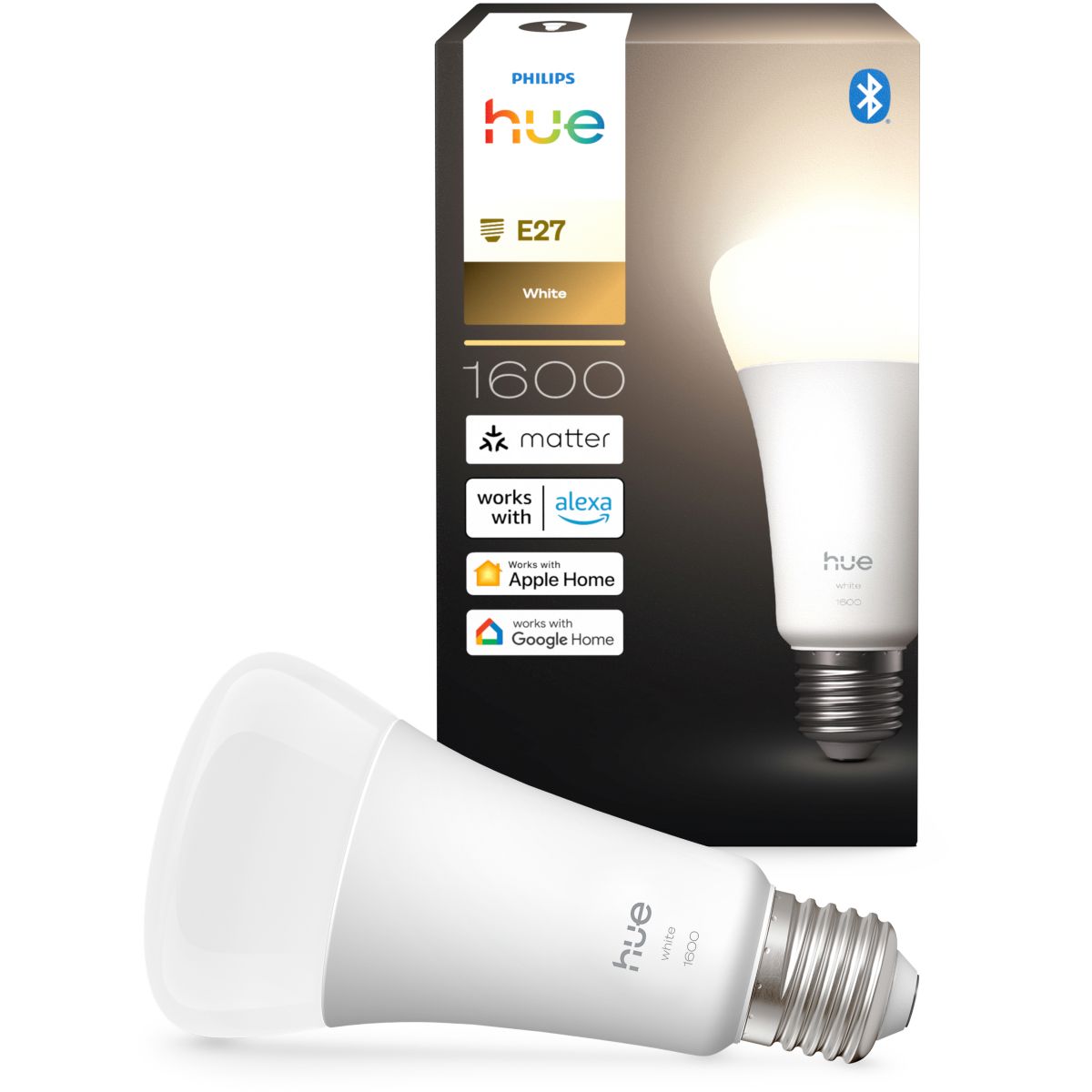 Ampoule LED connectée E27 White 100W couleur unique, PHILIPS HUE