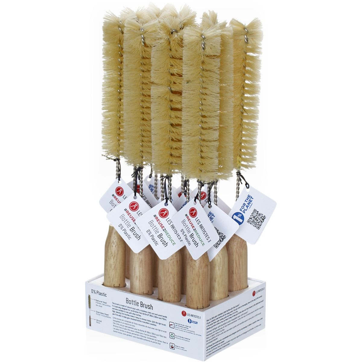 Brosse à bouteille pour nettoyage de bouteille beige, LES ARTISTES PARIS