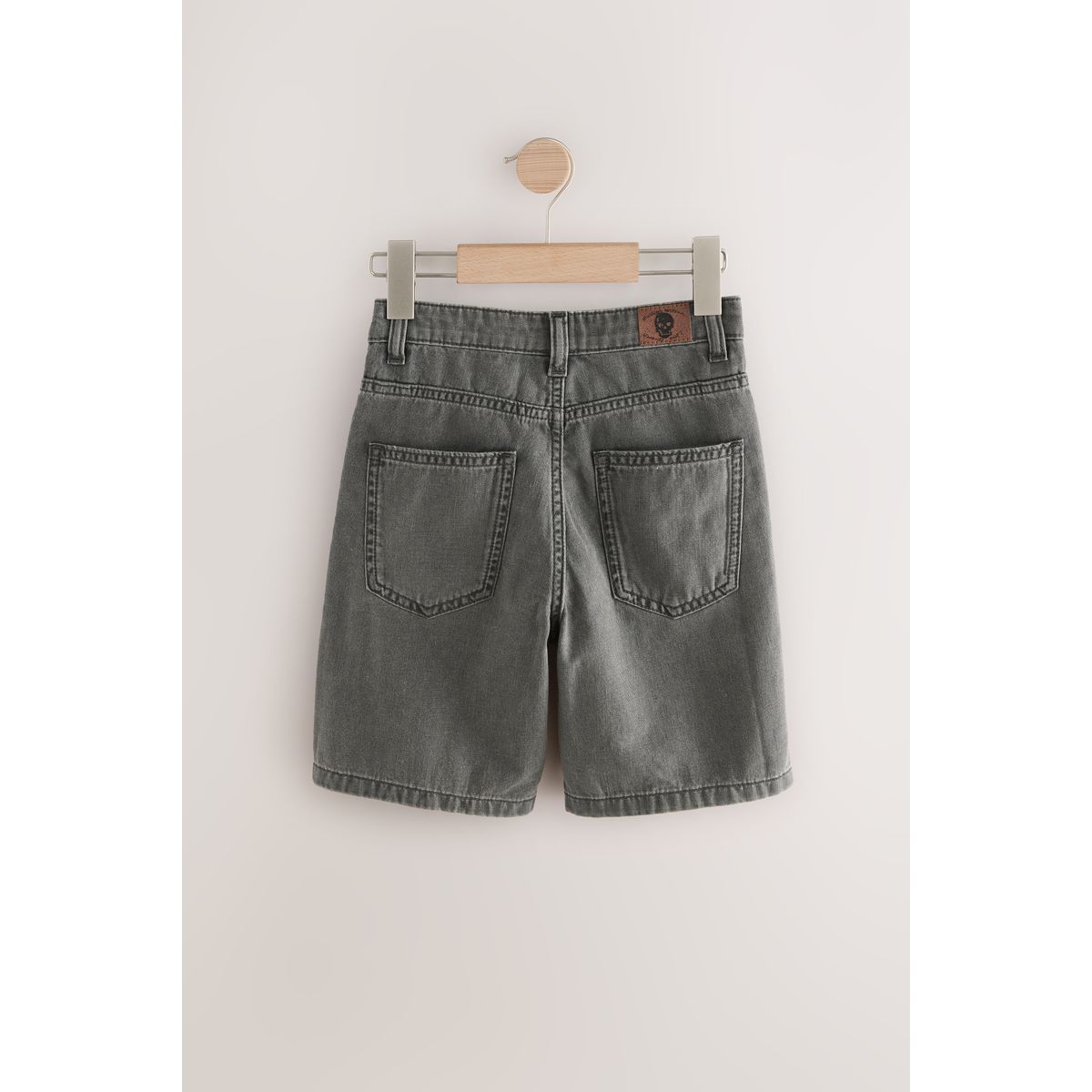 Short en jean large authentique noir vieilli, NEXT