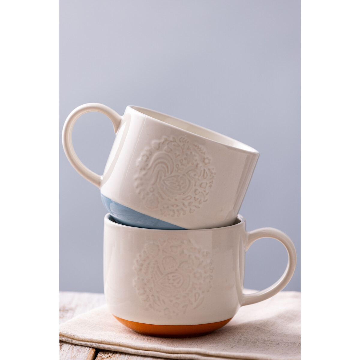 Set of 2 Folk Farmyard Mugs multi-coloured, MASON CASH