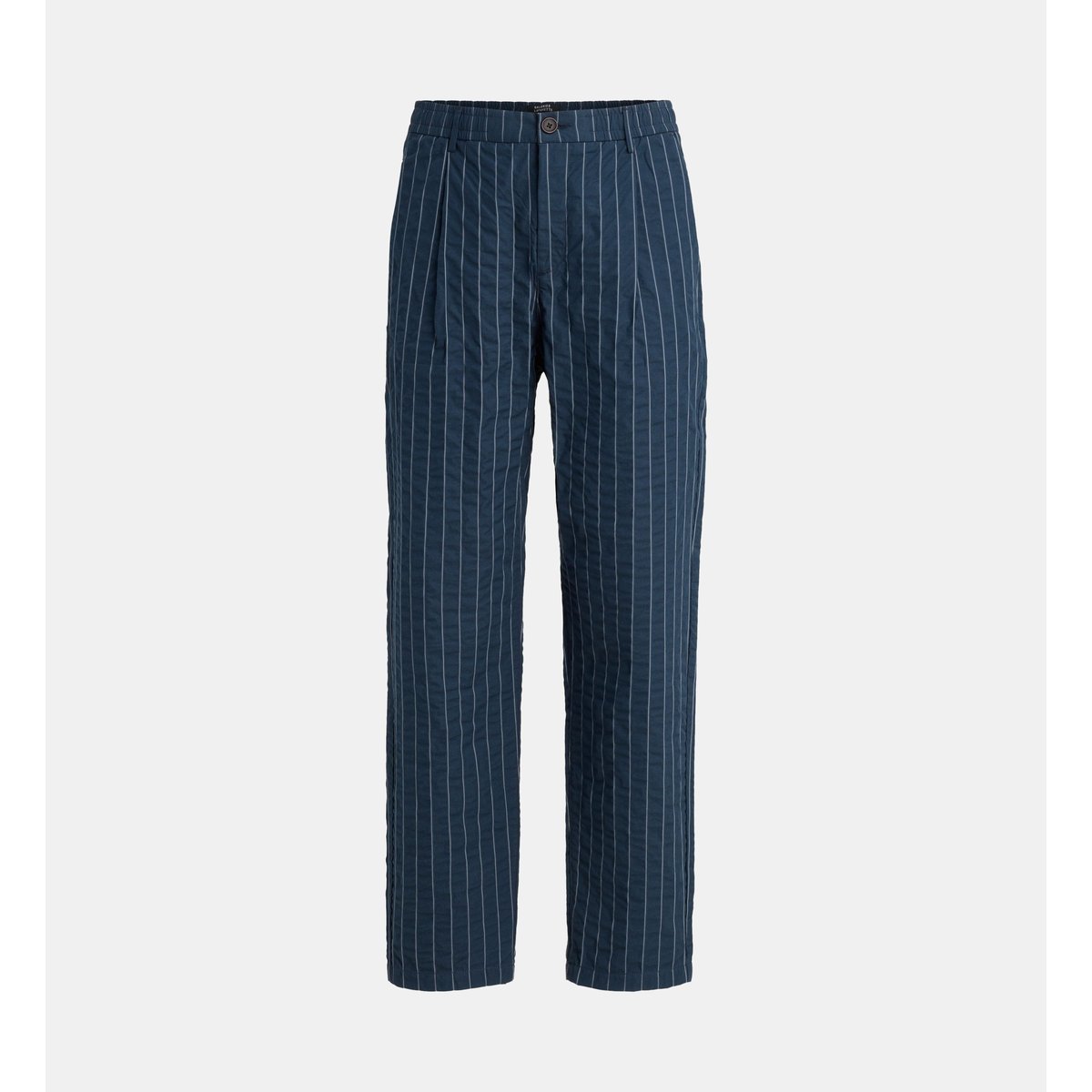 Pantalon droit teerpan rayé seersucker coton bleu et écru, GALERIES LAFAYETTE