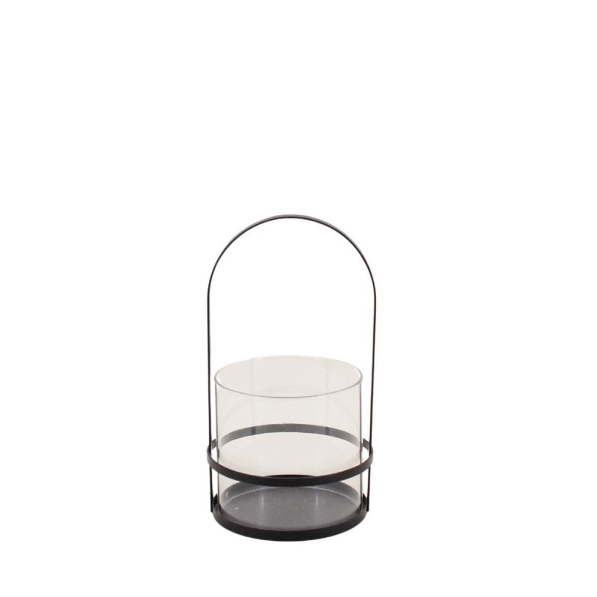 Lanterne en métal et verre 20x10cm noir, ORNAMI