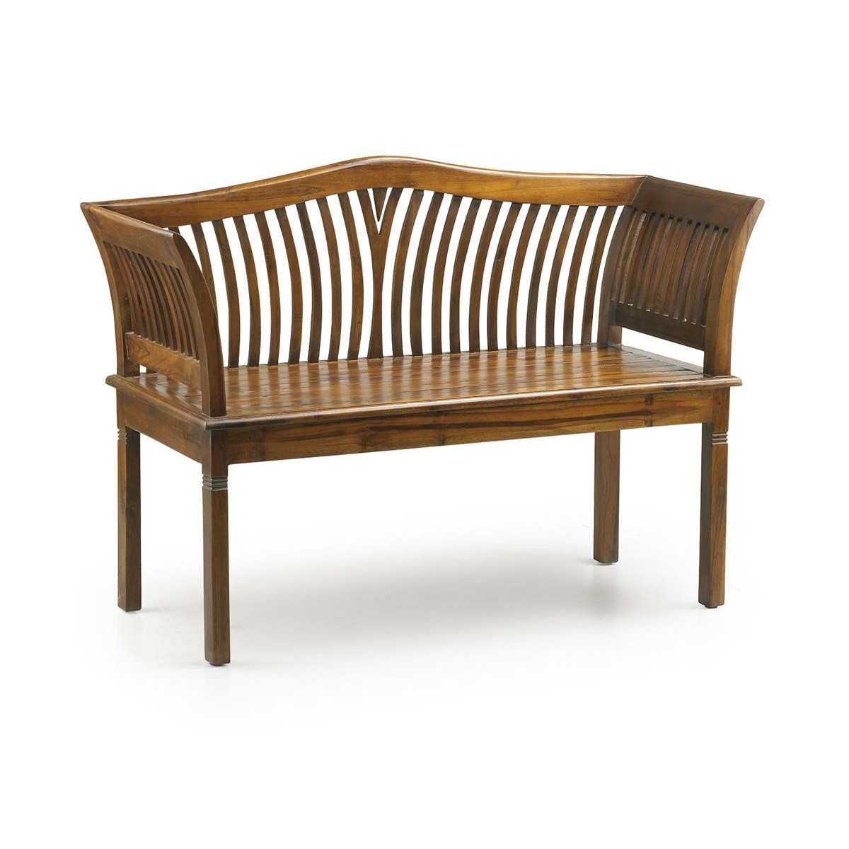 Banc 2 places marron, DECORATION D’AUTREFOIS