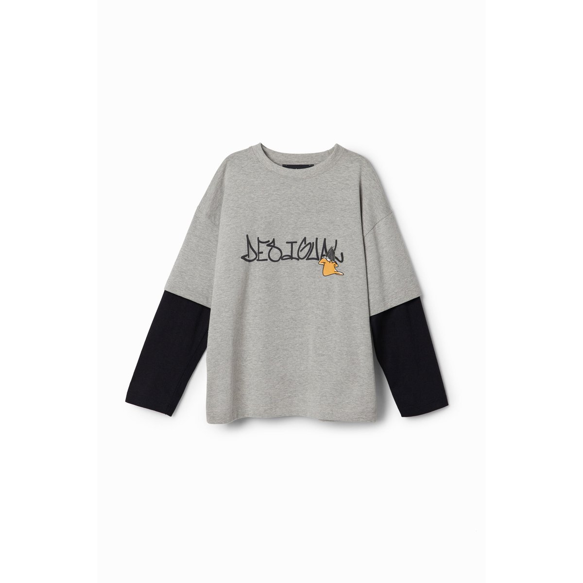 T-shirt manches doubles Looney Tunes gris, DESIGUAL