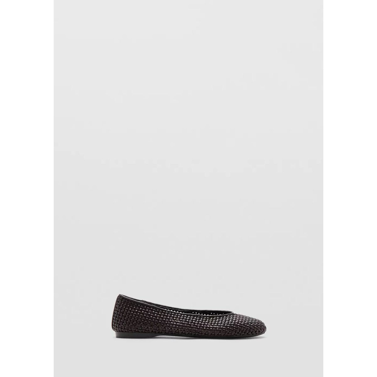 Ballerine tressée chocolat, MANGO