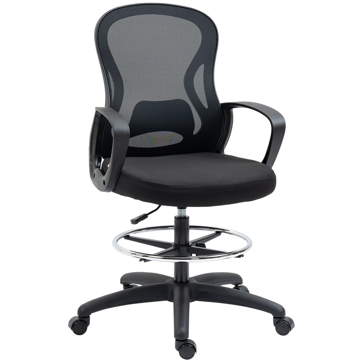 Chaise de bureau pour poste de travail debout noir, HOMCOM