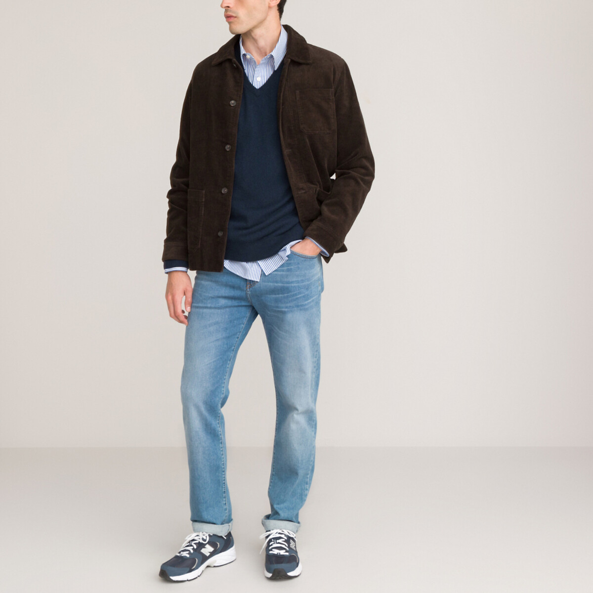  Pull col V en cachemire bleu marine, LA REDOUTE COLLECTIONS
