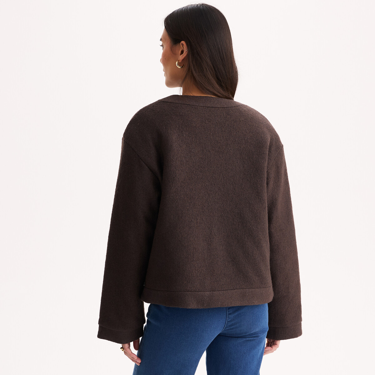 Doudoune courte zippée, réversible taupe chiné, ANNE WEYBURN