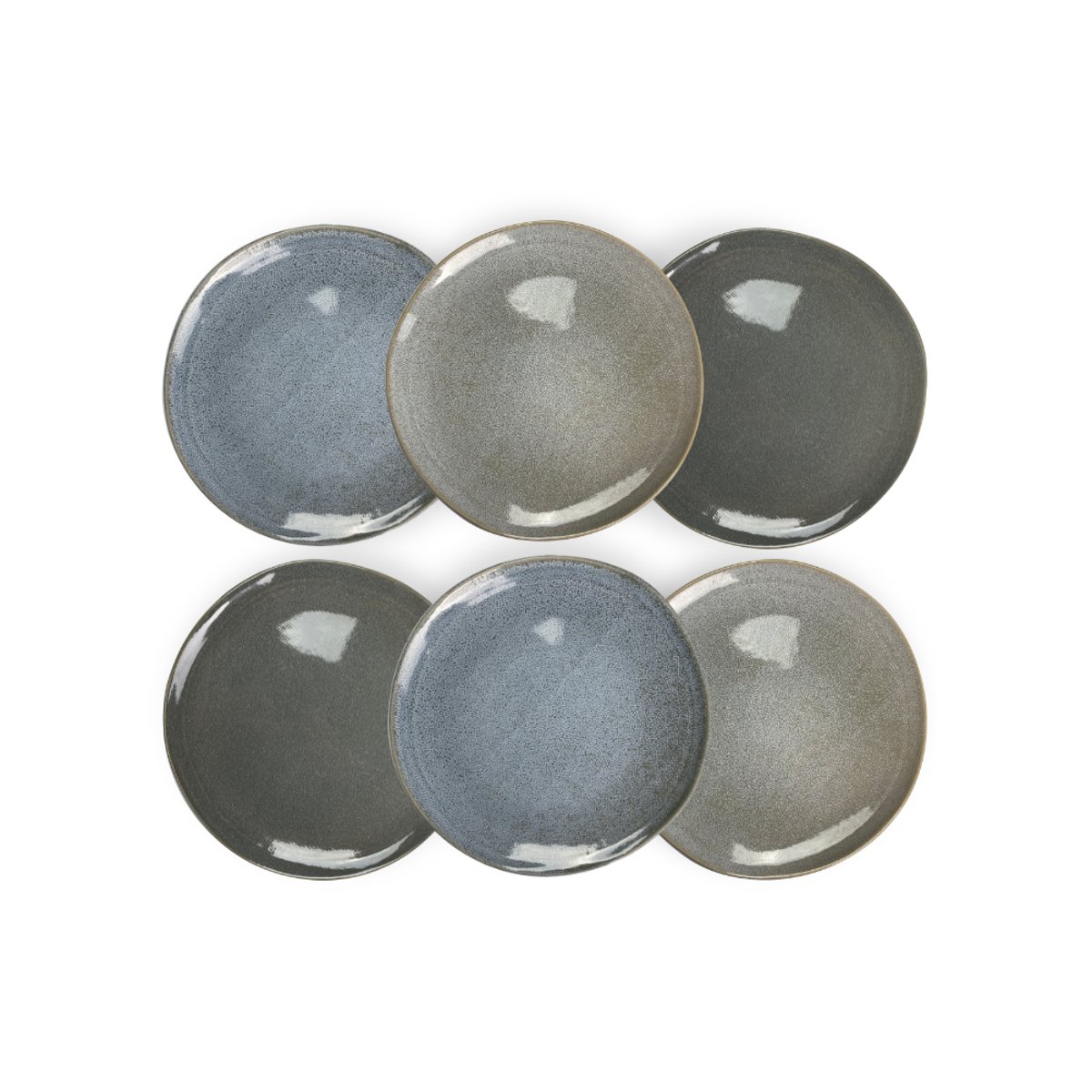 Lot de 6 assiettes à dessert, ZAO gris, ARTIME
