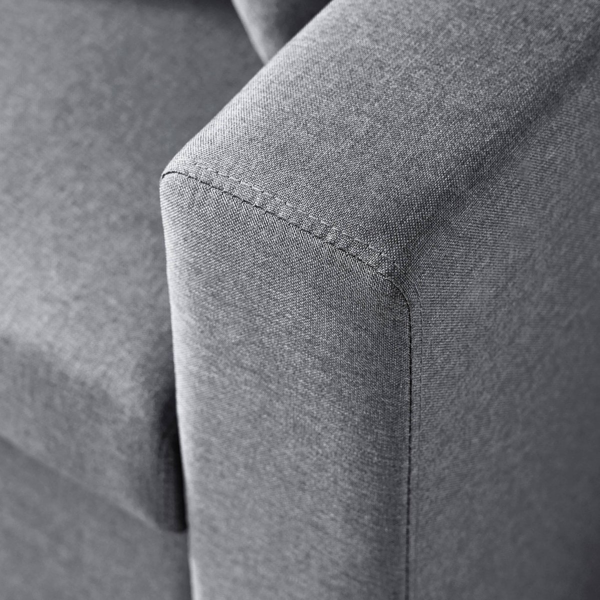 Canapé d'angle convertible réversible tissu IDA gris clair, SWEEEK