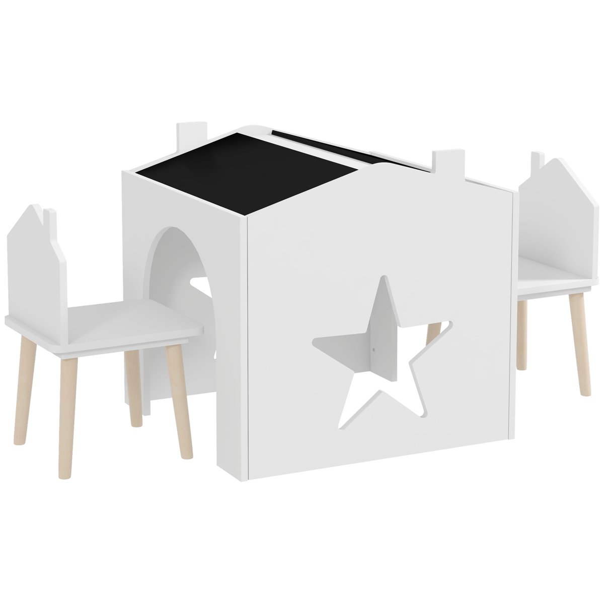 Ensemble table et chaises pour enfants MDF blanc, AIYAPLAY
