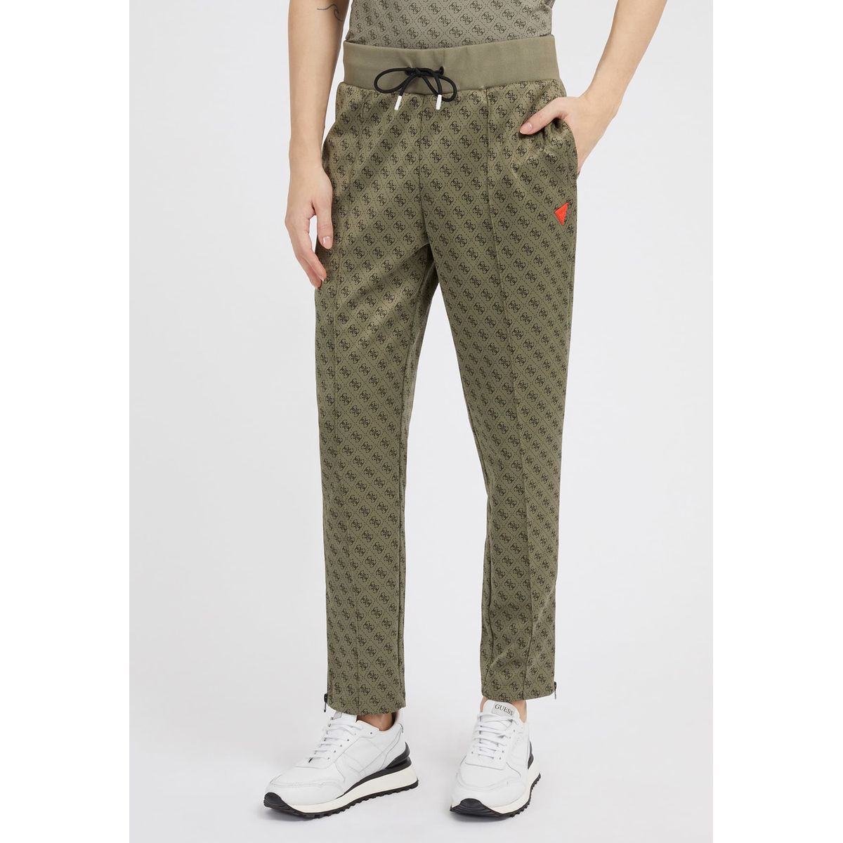Pantalon Jogging Logo All-Over vert multi, GUESS