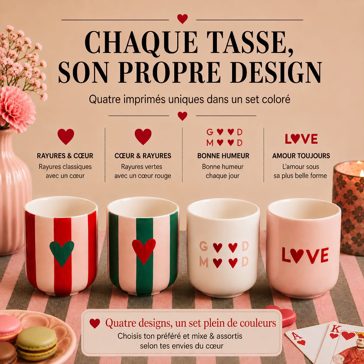 Tasse et soucoupe blanc, MICA DECORATIONS