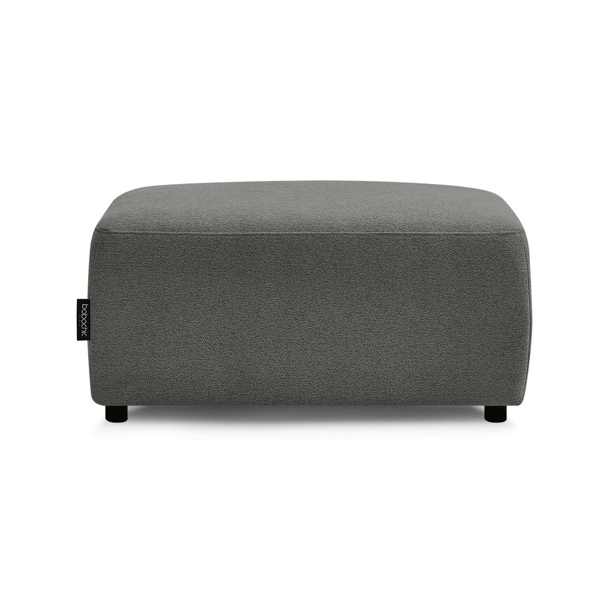 Pouf tissu chiné, ATILLA gris foncé, BOBOCHIC