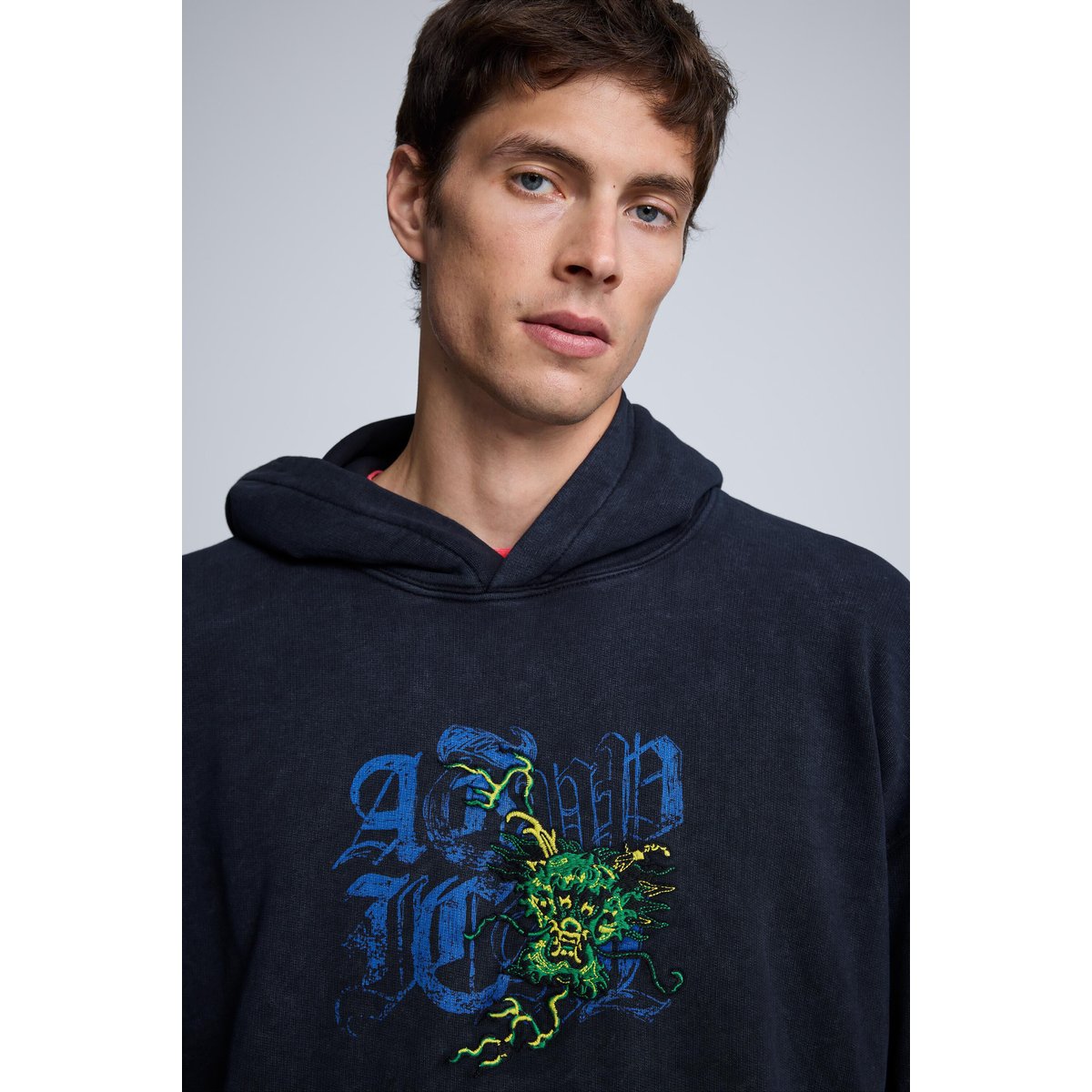 Sweat imprimé noir, DESIGUAL