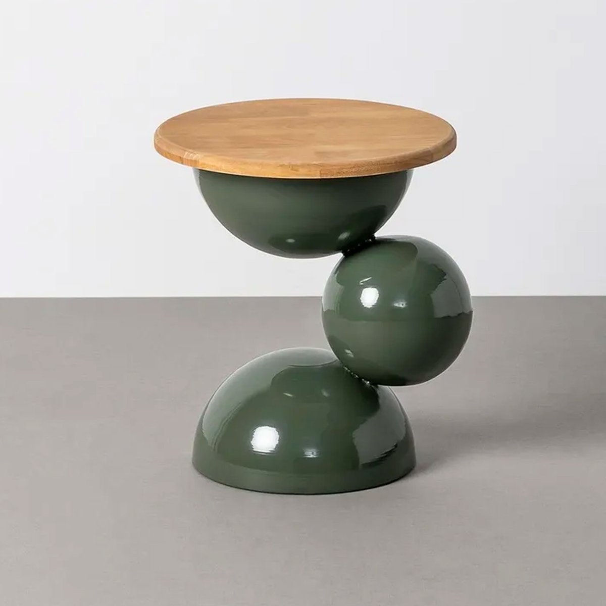 Table d'appoint design en métal vert et bois 41x41x46.5cm vert, WADIGA