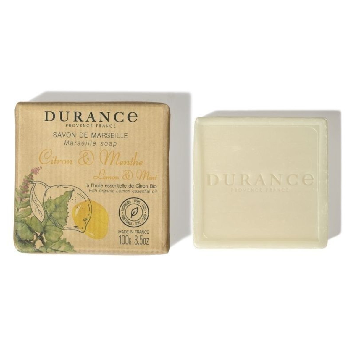 Savon solide CITRON & MENTHE couleur unique, DURANCE